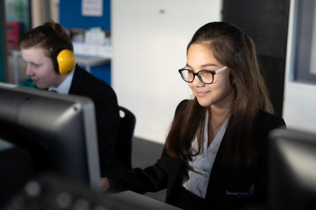 Students working on computers in the IT Suite