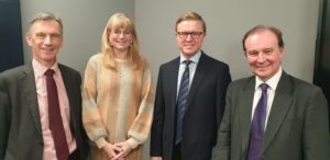 Pictured left to right: Rory Love, OBE, Cabinet member for Education and Skills. Tammy Mitchell, CEO, EKCST. Simon Beamish, CEO, LAT. Roger Gough, Leader of the Council, KCC.